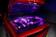 Red Challenger with pink engine bay lighting.