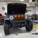 Front end of a Jeep Gladiator JT with amber Pre-Runner Style LED Grill Light Kit installed.