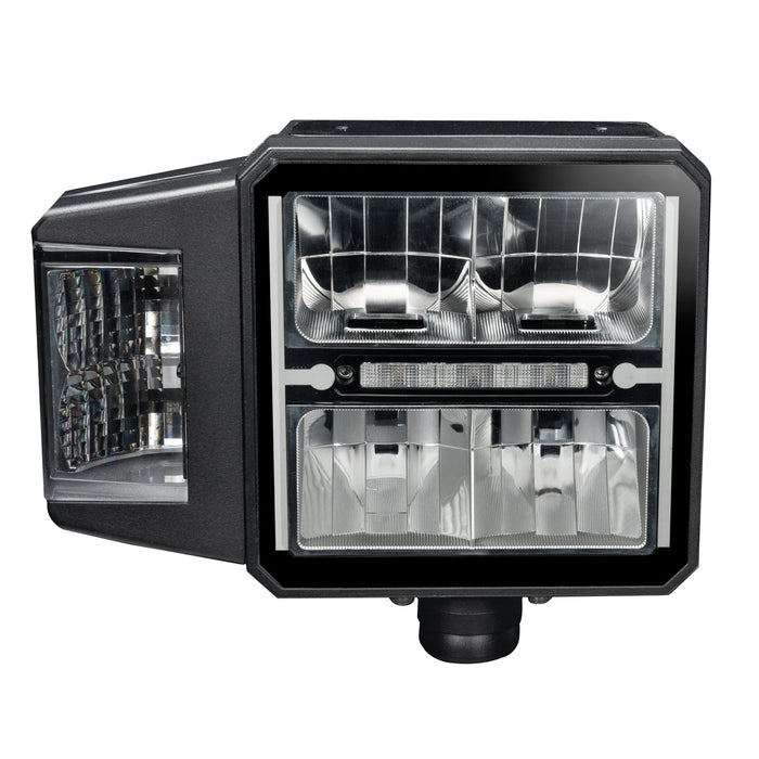 Front view of Multifunction LED Plow Headlight with Heated Lens.