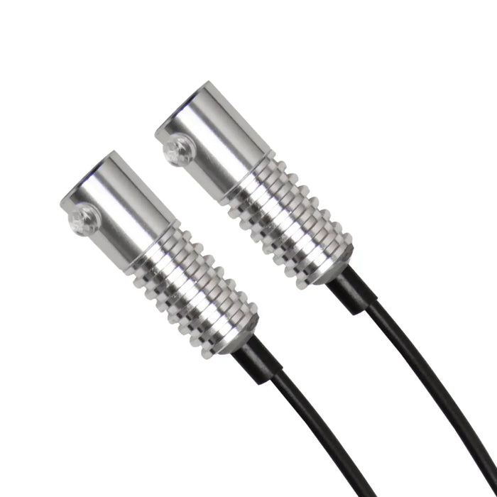 Close-up on two Fiber Optic LED Light Heads.