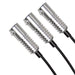 Close-up on three Fiber Optic LED Light Heads.