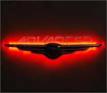 Gen I Chrysler Illuminated LED Rear Wing Emblem with red LEDs.
