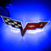 2005-2013 Chevrolet C6 Corvette Illuminated Emblem with blue LEDs.