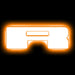 The letter "R" Amber LED Illuminated Letter Badge with matte white finish.