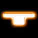 The letter "T" Amber LED Illuminated Letter Badge with matte white finish.