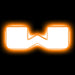 The letter "W" Amber LED Illuminated Letter Badge with matte white finish.