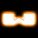 The letter "W" Amber LED Illuminated Letter Badge with matte white finish.