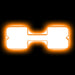 The letter "X" Amber LED Illuminated Letter Badge with matte white finish.
