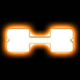The letter "X" Amber LED Illuminated Letter Badge with matte white finish.