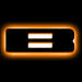 The letter "B" Amber LED Illuminated Letter Badge with matte black finish.