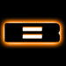 The letter "B" Amber LED Illuminated Letter Badge with matte black finish.