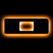 The letter "D" Amber LED Illuminated Letter Badge with matte black finish.