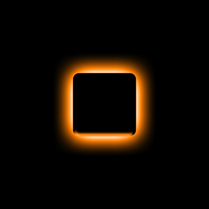 The letter "I" Amber LED Illuminated Letter Badge with matte black finish.