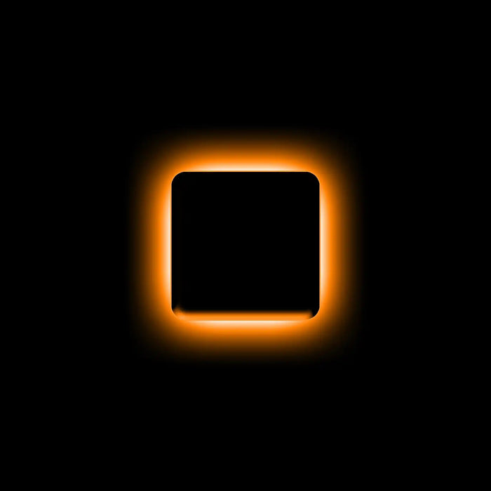 The letter "I" Amber LED Illuminated Letter Badge with matte black finish.