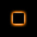The letter "I" Amber LED Illuminated Letter Badge with matte black finish.