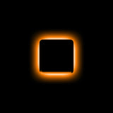 The letter "I" Amber LED Illuminated Letter Badge with matte black finish.