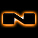 The letter "N" Amber LED Illuminated Letter Badge with matte black finish.
