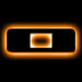 The letter "O" Amber LED Illuminated Letter Badge with matte black finish.