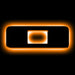 The letter "O" Amber LED Illuminated Letter Badge with matte black finish.