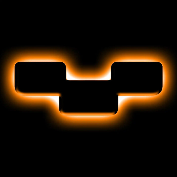 The letter "Y" Amber LED Illuminated Letter Badge with matte black finish.