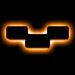The letter "Y" Amber LED Illuminated Letter Badge with matte black finish.