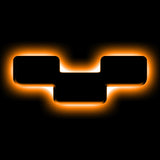 The letter "Y" Amber LED Illuminated Letter Badge with matte black finish.