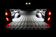 Rear view of LED illuminated truck bed