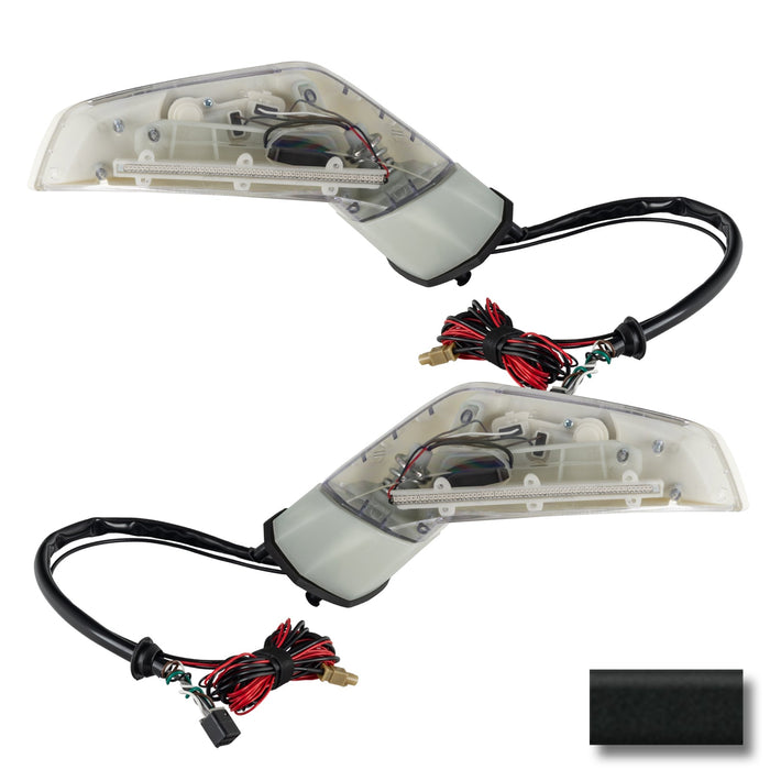 2005-2013 Chevrolet C6 Corvette Concept LED Side Mirrors with dark grey paint swatch.