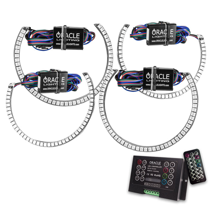 2015-2023 Dodge Challenger LED Surface Mount Headlight Halo Kit with 2.0 Controller.