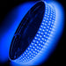 4 wheel rings stacked on top of each other, with blue LEDs.
