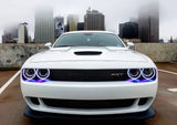 White challenger outdoors with purple halos