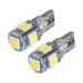 T10 5 LED 3 Chip SMD Bulbs (Pair)