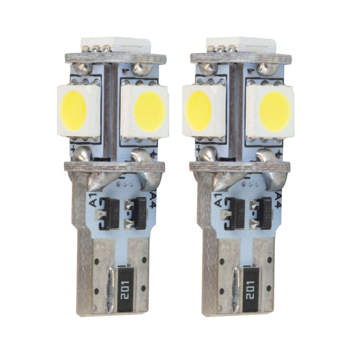 T10 5 LED 3 Chip SMD Bulbs (Pair)