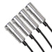 Close-up on four Fiber Optic LED Light Heads.