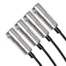 Close-up on four Fiber Optic LED Light Heads.