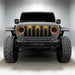 Front end of a Jeep with Oculus Headlights installed, with amber LED halos.