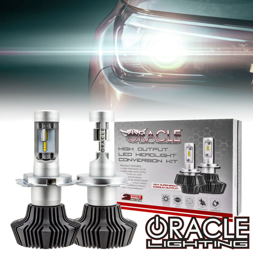 H4 - 4,000+ Lumen LED Light Bulb Conversion Kit High/Low Beam (Non-Projector)