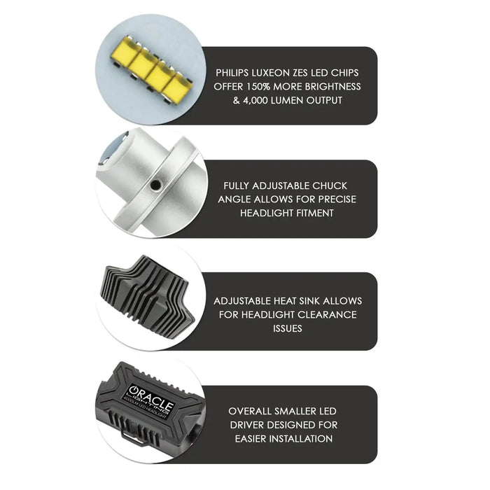 2016-2023 Toyota Tacoma H11 - 4,000+ Lumen LED Light Bulb Conversion Kit (Low Beam) features and specifications