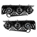 Front product view of 2021-2024 Ford Bronco Off Road LASER Auxiliary Lights + LED Fog Light Kit for Steel Bumper