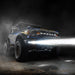 Front three quarters view of ORACLE Lighting Ford Bronco with laser fog emitters and laser light beam