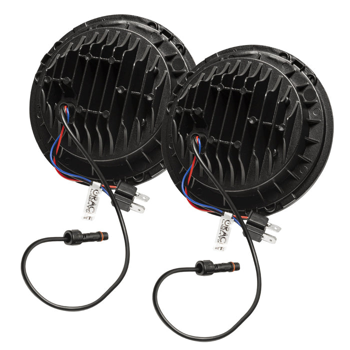 Rear view of 7" High Powered LED Headlights