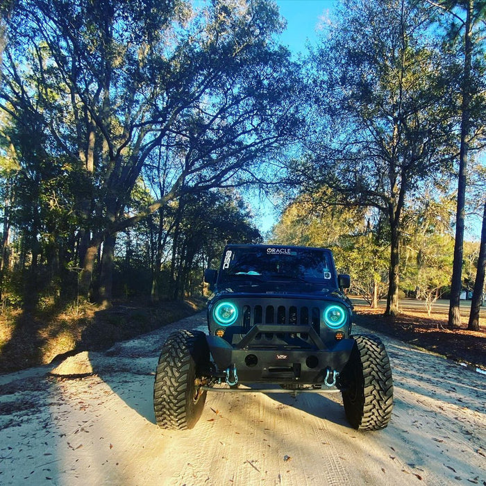 7" High Powered LED Headlights installed on a Jeep Wrangler