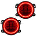 ORACLE High Powered LED Fog Light Replacement-(Pair) with red LED halo rings.