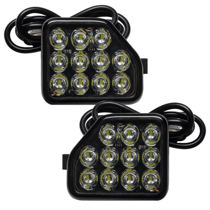 Front view of Jeep Wrangler rear bumper LED reverse lights