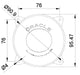 Diagram of 95mm 20W High Beam LED Emitter with measurements.