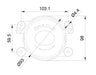 Diagram of 100mm 20W Driving Beam LED Emitter with measurements.