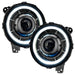 Front view of Oculus Headlights with white outer halo ring.