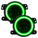 High Performance 20W LED Fog Lights with green halo rings.