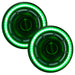 7" Oculus Headlights with green LED outer halo ring.