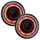 7" Oculus Headlights with red LED inner halo ring.